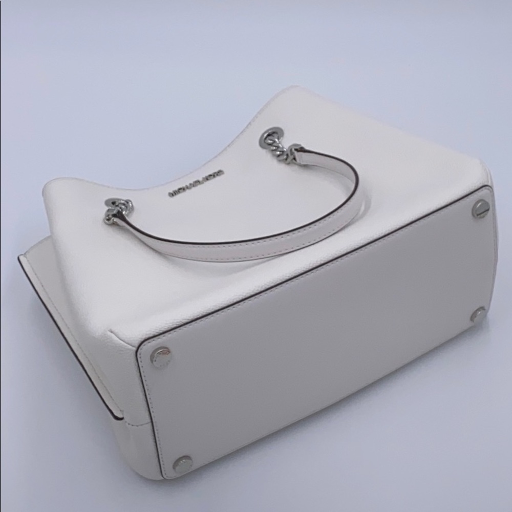 MICHAEL KORS TEAGEN LARGE LONG DROP SATCHEL WHITE - Picture 11 of 13